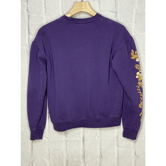 Boxlunch Harry Potter Wizarding World Deathly Hollows Logo Floral Crewneck Sz S - Picture 2 of 12